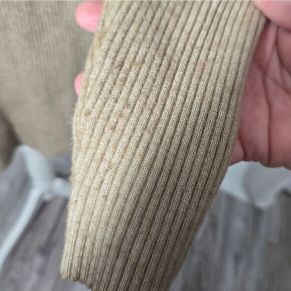 Zara Knit Womens Open Front Ribbed Dolman Sleeve Tan Cardigan Sz S - Picture 5 of 11